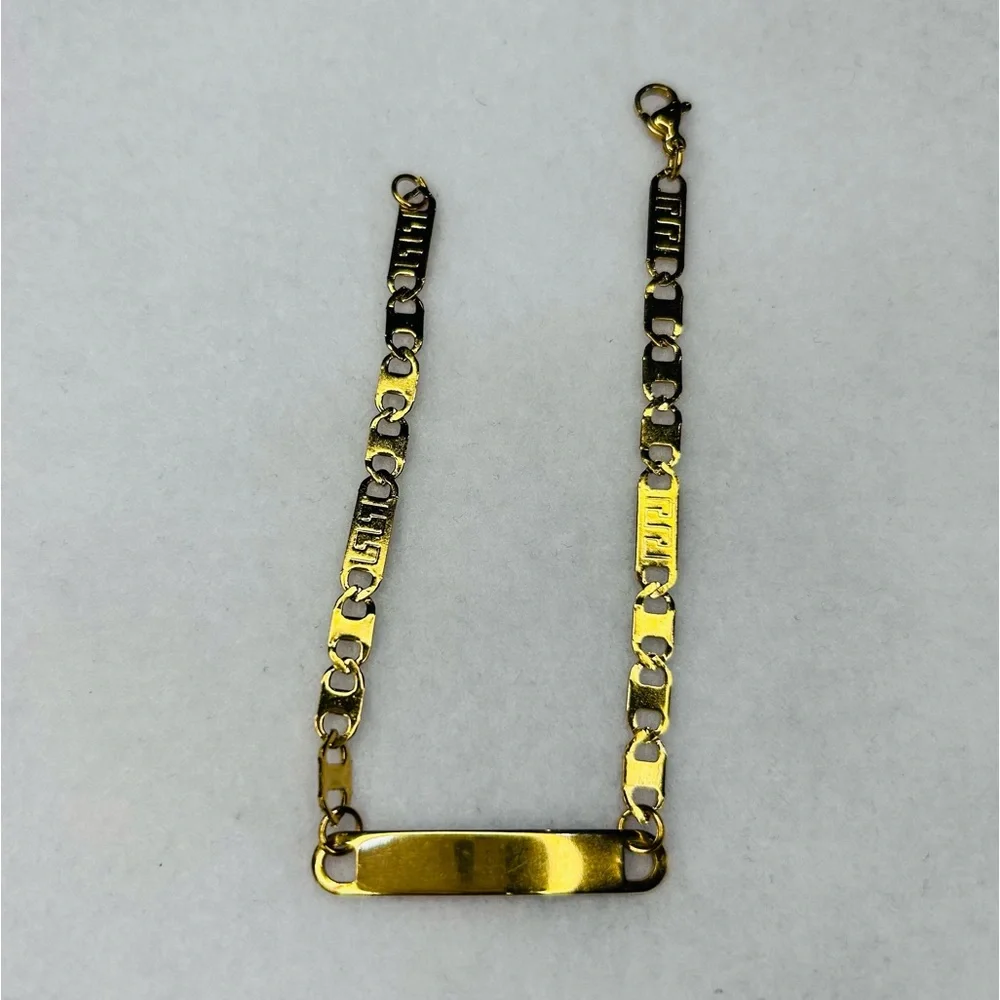 Gold and Black Chain Bracelet